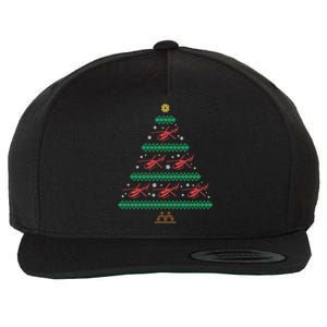 Helicopter Ugly Christmas Pilot Xmas Tree Heli Gift Wool Snapback Cap