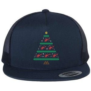 Helicopter Ugly Christmas Pilot Xmas Tree Heli Gift Flat Bill Trucker Hat