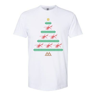 Helicopter Ugly Christmas Pilot Xmas Tree Heli Gift Softstyle CVC T-Shirt