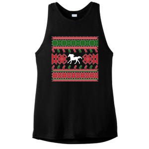 Horse Ugly Christmas Horse Owner Horse Lover Xmas Party Great Gift Ladies PosiCharge Tri-Blend Wicking Tank