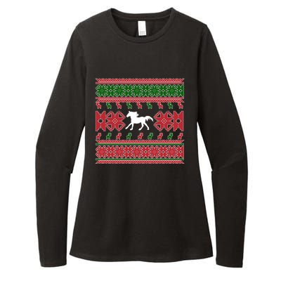 Horse Ugly Christmas Horse Owner Horse Lover Xmas Party Great Gift Womens CVC Long Sleeve Shirt