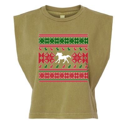 Horse Ugly Christmas Horse Owner Horse Lover Xmas Party Great Gift Garment-Dyed Women's Muscle Tee