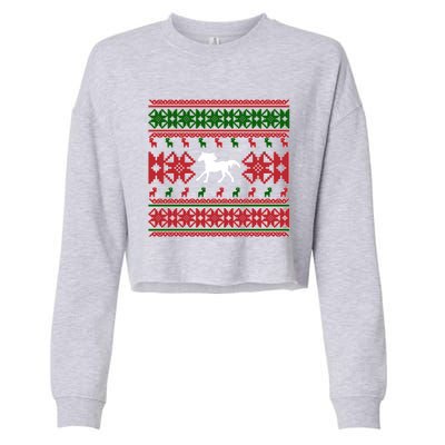 Horse Ugly Christmas Horse Owner Horse Lover Xmas Party Great Gift Cropped Pullover Crew