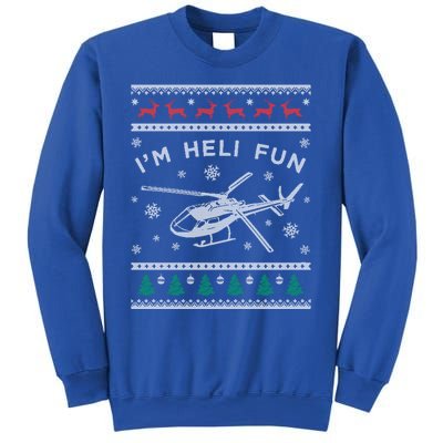 Helicopter Ugly Christmas Gift Fun Xmas Heli Pilot Gift Sweatshirt