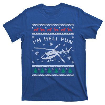 Helicopter Ugly Christmas Gift Fun Xmas Heli Pilot Gift T-Shirt