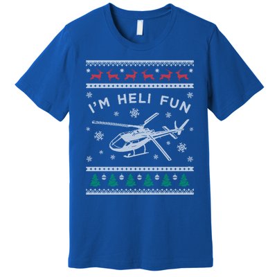 Helicopter Ugly Christmas Gift Fun Xmas Heli Pilot Gift Premium T-Shirt