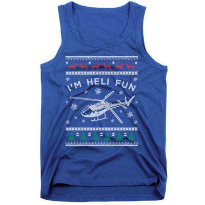 Helicopter Ugly Christmas Gift Fun Xmas Heli Pilot Gift Tank Top