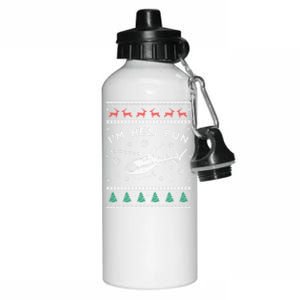 Helicopter Ugly Christmas Gift Fun Xmas Heli Pilot Gift Aluminum Water Bottle