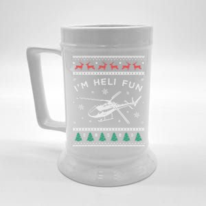 Helicopter Ugly Christmas Gift Fun Xmas Heli Pilot Gift Beer Stein