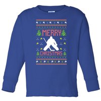 Hockey Ugly Christmas Style Cute Gift Toddler Long Sleeve Shirt