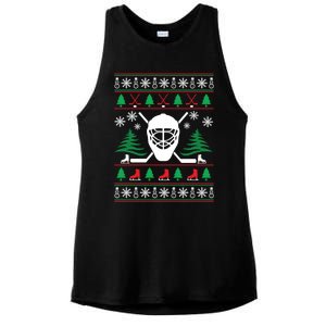 Hockey Ugly Christmas Sweater Funny Hockey Cute Gift Ladies PosiCharge Tri-Blend Wicking Tank