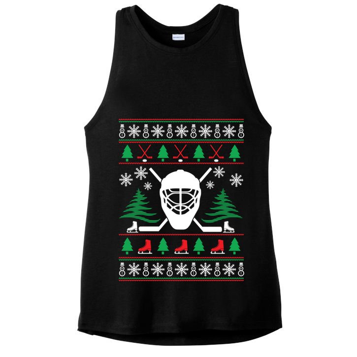 Hockey Ugly Christmas Sweater Funny Hockey Cute Gift Ladies PosiCharge Tri-Blend Wicking Tank