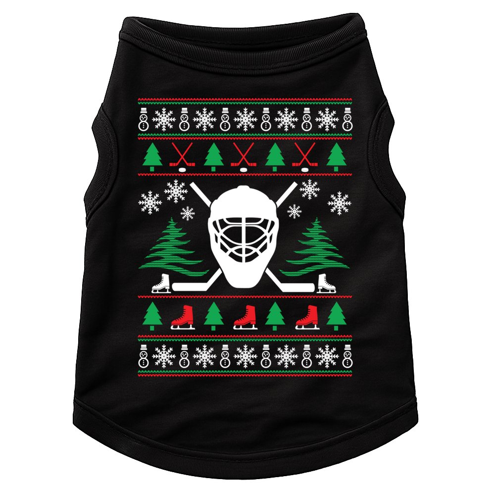 Hockey Ugly Christmas Sweater Funny Hockey Cute Gift Doggie Tank
