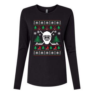 Hockey Ugly Christmas Sweater Funny Hockey Cute Gift Womens Cotton Relaxed Long Sleeve T-Shirt