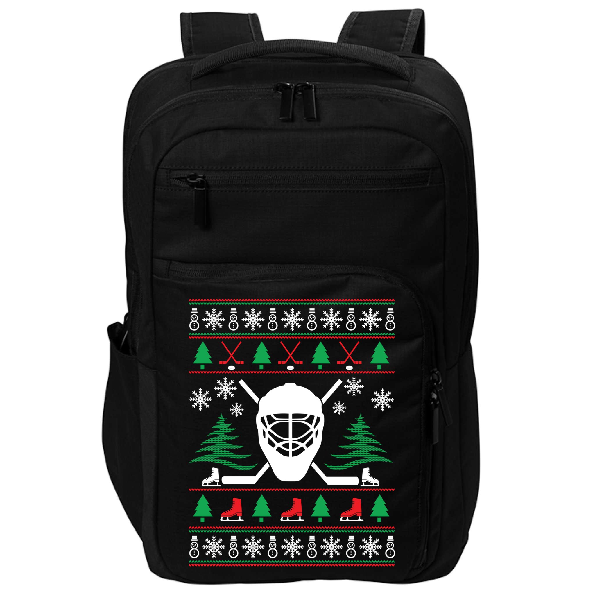Hockey Ugly Christmas Sweater Funny Hockey Cute Gift Impact Tech Backpack