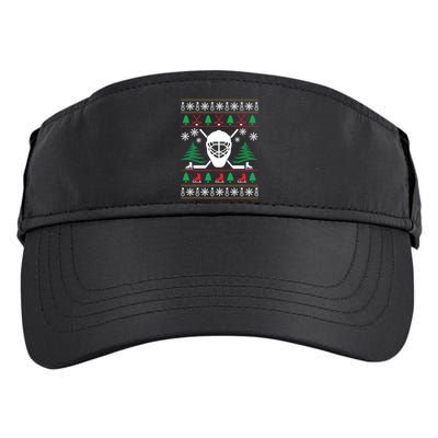 Hockey Ugly Christmas Sweater Funny Hockey Cute Gift Adult Drive Performance Visor