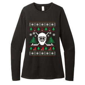 Hockey Ugly Christmas Sweater Funny Hockey Cute Gift Womens CVC Long Sleeve Shirt