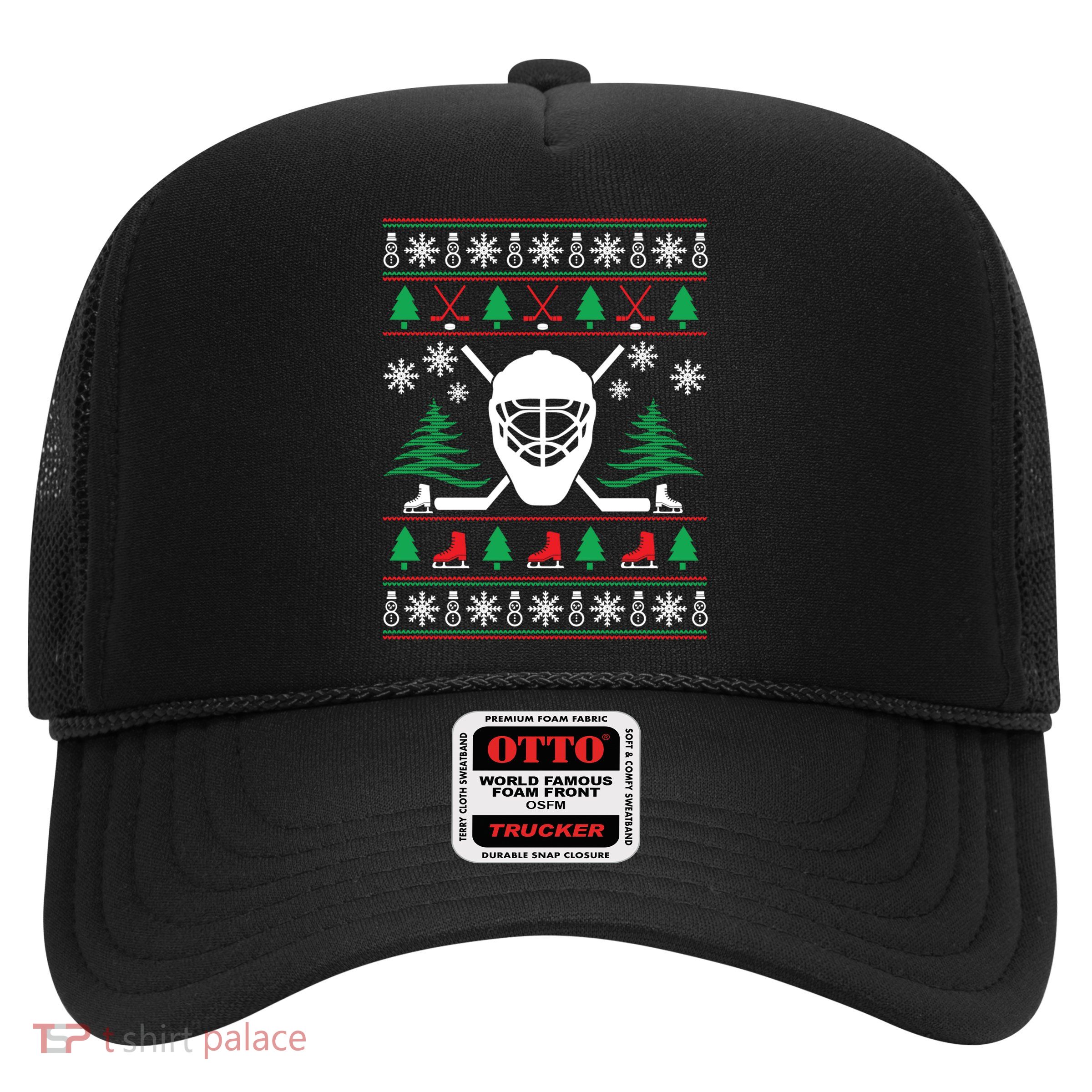 Hockey Ugly Christmas Sweater Funny Hockey Cute Gift Trucker Hat