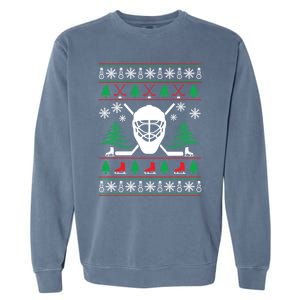 Hockey Ugly Christmas Sweater Funny Hockey Cute Gift Garment-Dyed Sweatshirt