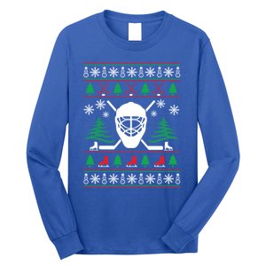 Hockey Ugly Christmas Sweater Funny Hockey Cute Gift Long Sleeve Shirt