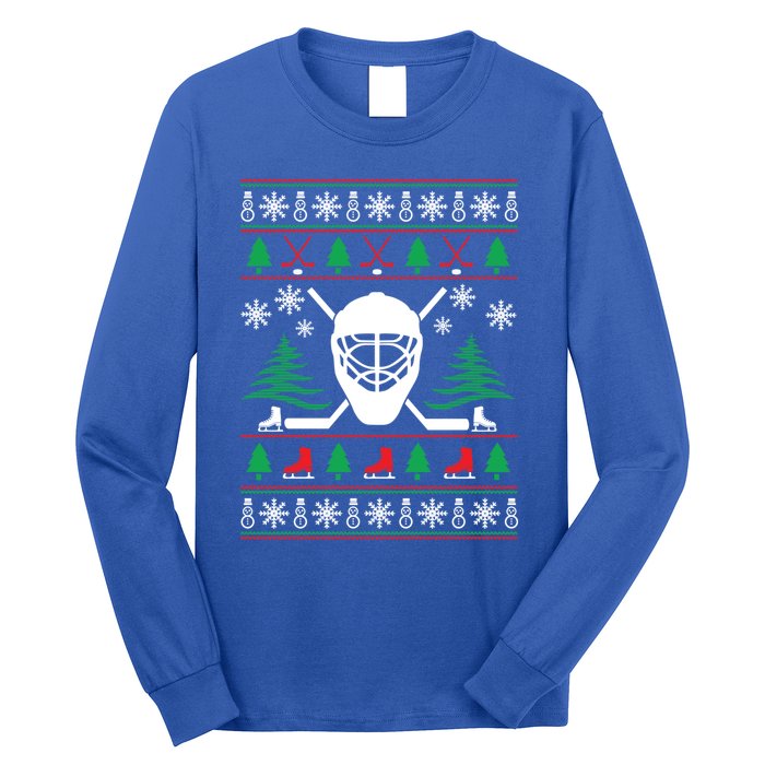 Hockey Ugly Christmas Sweater Funny Hockey Cute Gift Long Sleeve Shirt