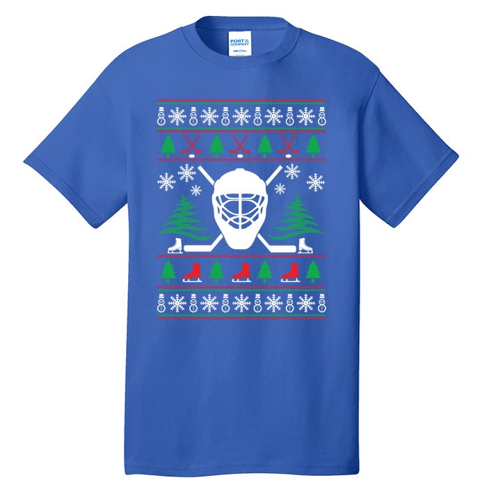 Hockey Ugly Christmas Sweater Funny Hockey Cute Gift Tall T-Shirt