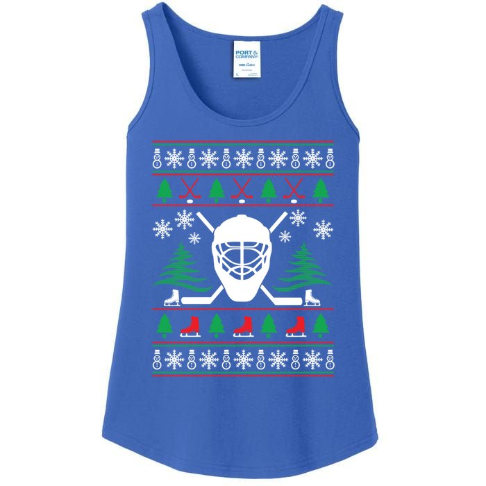 Hockey Ugly Christmas Sweater Funny Hockey Cute Gift Ladies Essential Tank