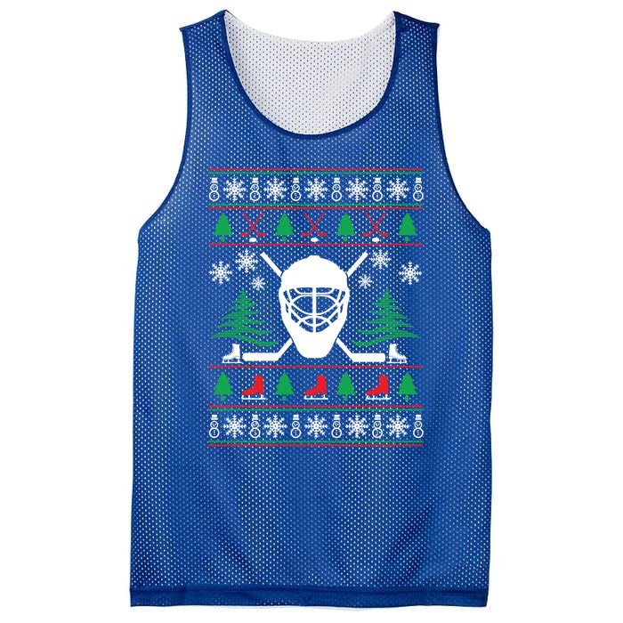 Hockey Ugly Christmas Sweater Funny Hockey Cute Gift Mesh Reversible Basketball Jersey Tank