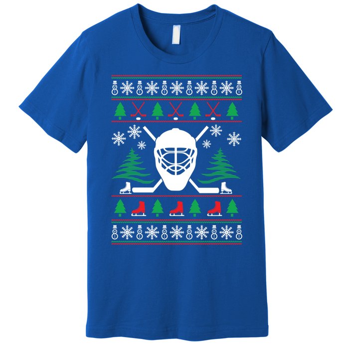 Hockey Ugly Christmas Sweater Funny Hockey Cute Gift Premium T-Shirt