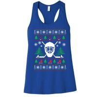 Hockey Ugly Christmas Sweater Funny Hockey Cute Gift Women's Racerback Tank