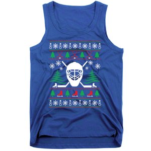 Hockey Ugly Christmas Sweater Funny Hockey Cute Gift Tank Top