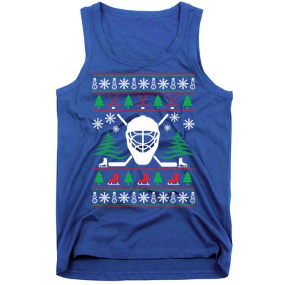 Hockey Ugly Christmas Sweater Funny Hockey Cute Gift Tank Top