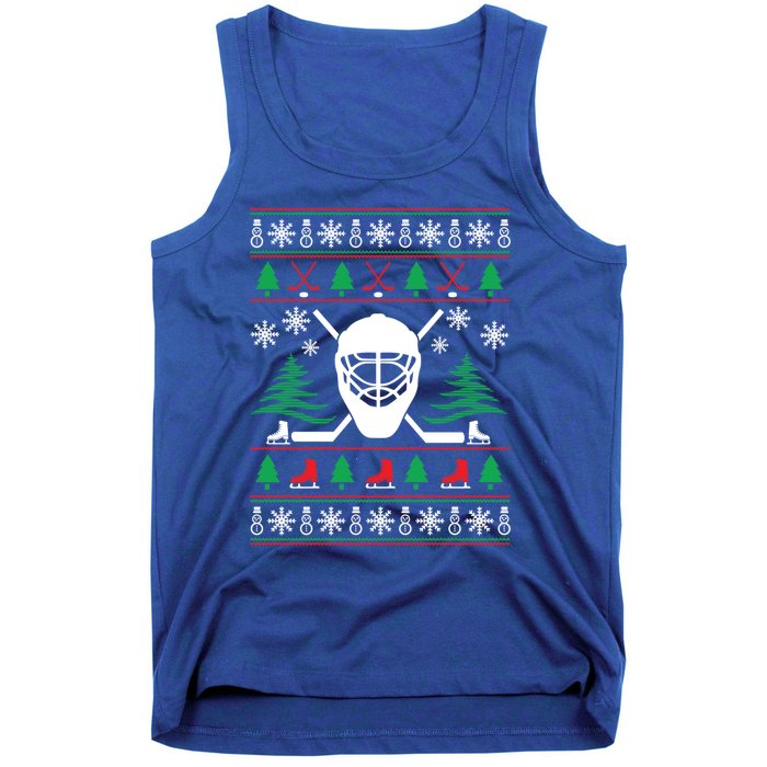 Hockey Ugly Christmas Sweater Funny Hockey Cute Gift Tank Top