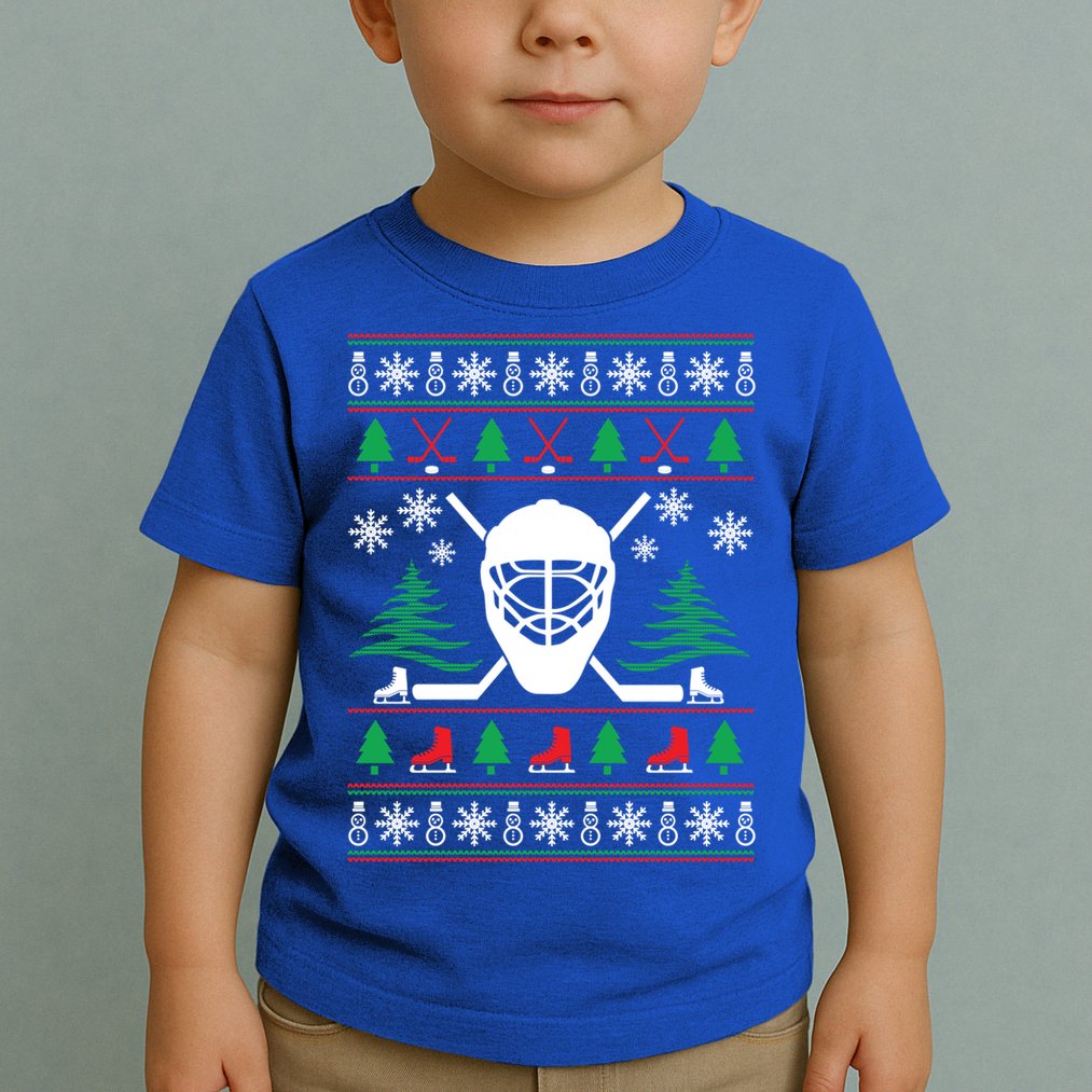 Hockey Ugly Christmas Sweater Funny Hockey Cute Gift Toddler T-Shirt