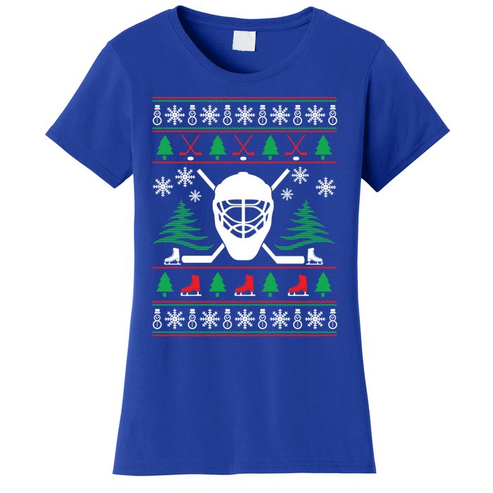 Hockey Ugly Christmas Sweater Funny Hockey Cute Gift Women's T-Shirt