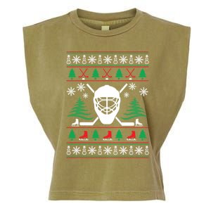 Hockey Ugly Christmas Sweater Funny Hockey Cute Gift Garment-Dyed Women's Muscle Tee