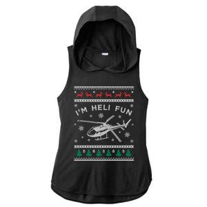 Helicopter Ugly Christmas Funny Gift Fun Xmas Heli Pilot Gift Ladies PosiCharge Tri-Blend Wicking Draft Hoodie Tank