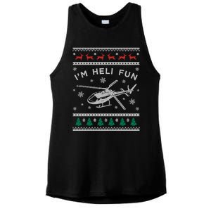 Helicopter Ugly Christmas Funny Gift Fun Xmas Heli Pilot Gift Ladies PosiCharge Tri-Blend Wicking Tank