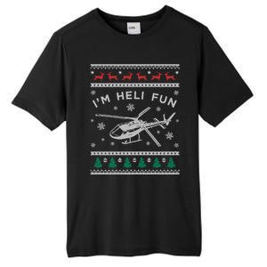 Helicopter Ugly Christmas Funny Gift Fun Xmas Heli Pilot Gift Tall Fusion ChromaSoft Performance T-Shirt