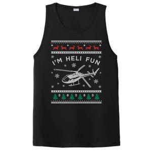 Helicopter Ugly Christmas Funny Gift Fun Xmas Heli Pilot Gift PosiCharge Competitor Tank