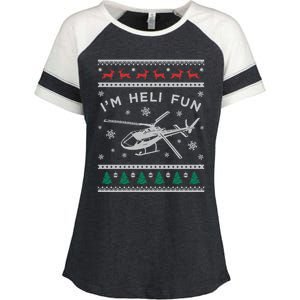 Helicopter Ugly Christmas Funny Gift Fun Xmas Heli Pilot Gift Enza Ladies Jersey Colorblock Tee