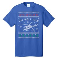 Helicopter Ugly Christmas Funny Gift Fun Xmas Heli Pilot Gift Tall T-Shirt