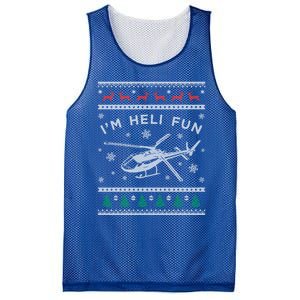 Helicopter Ugly Christmas Funny Gift Fun Xmas Heli Pilot Gift Mesh Reversible Basketball Jersey Tank