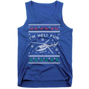 Helicopter Ugly Christmas Funny Gift Fun Xmas Heli Pilot Gift Tank Top