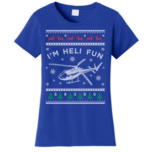 Helicopter Ugly Christmas Funny Gift Fun Xmas Heli Pilot Gift Women's T-Shirt