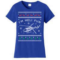 Helicopter Ugly Christmas Funny Gift Fun Xmas Heli Pilot Gift Women's T-Shirt