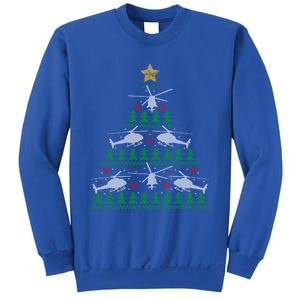 Helicopter Ugly Christmas Pilot Xmas Tree Cool Gift Sweatshirt