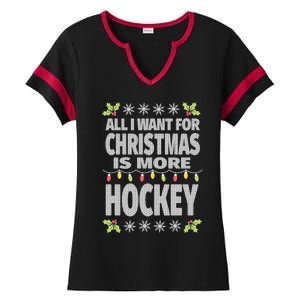 Hockey Ugly Christmas Meaningful Gift Ladies Halftime Notch Neck Tee