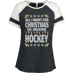 Hockey Ugly Christmas Meaningful Gift Enza Ladies Jersey Colorblock Tee