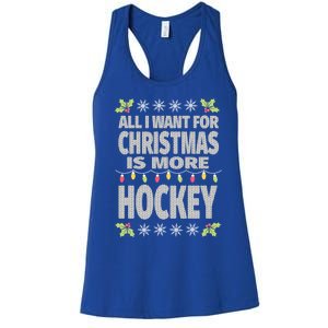 Hockey Ugly Christmas Meaningful Gift Women's Racerback Tank